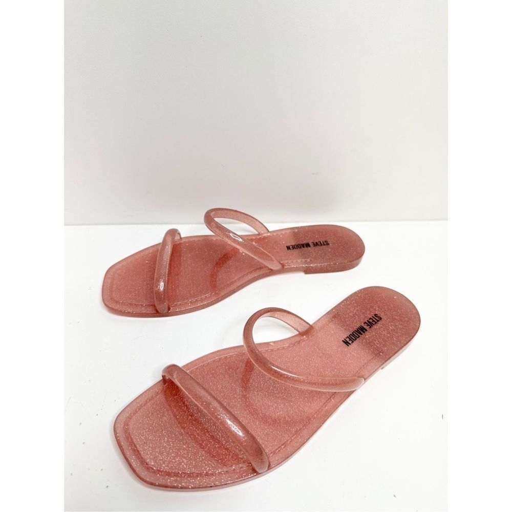 Steve Madden Sandals Womens Size 5 Pink Jelly Double Straps Slip On